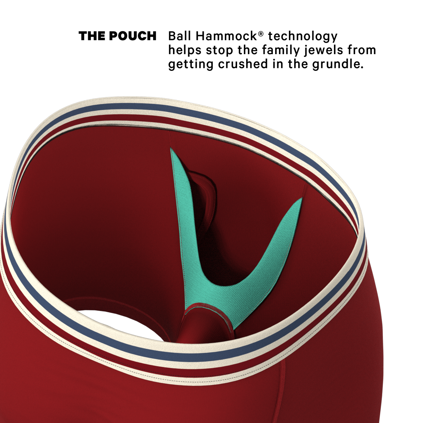  The Ready Or Not | Bright Red Retro Ball Hammock® Pouch Underwear With Fly