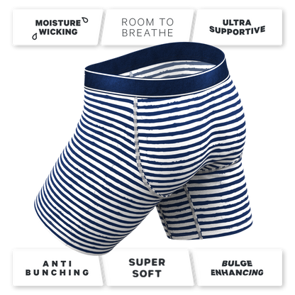  The Sailor | Nautical Stripe Long Leg Ball Hammock® Pouch Underwear With Fly
