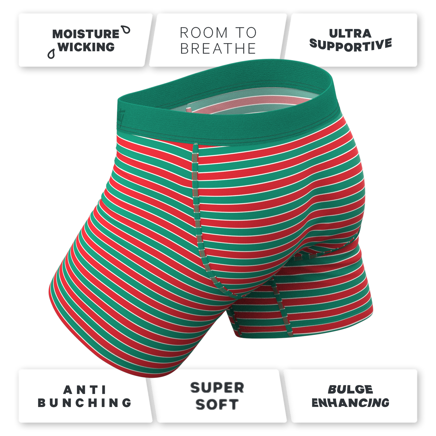  The Stripe Club | Christmas Striped Ball Hammock® Pouch Underwear