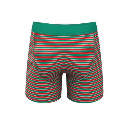  The Stripe Club | Christmas Striped Ball Hammock® Pouch Underwear With Fly