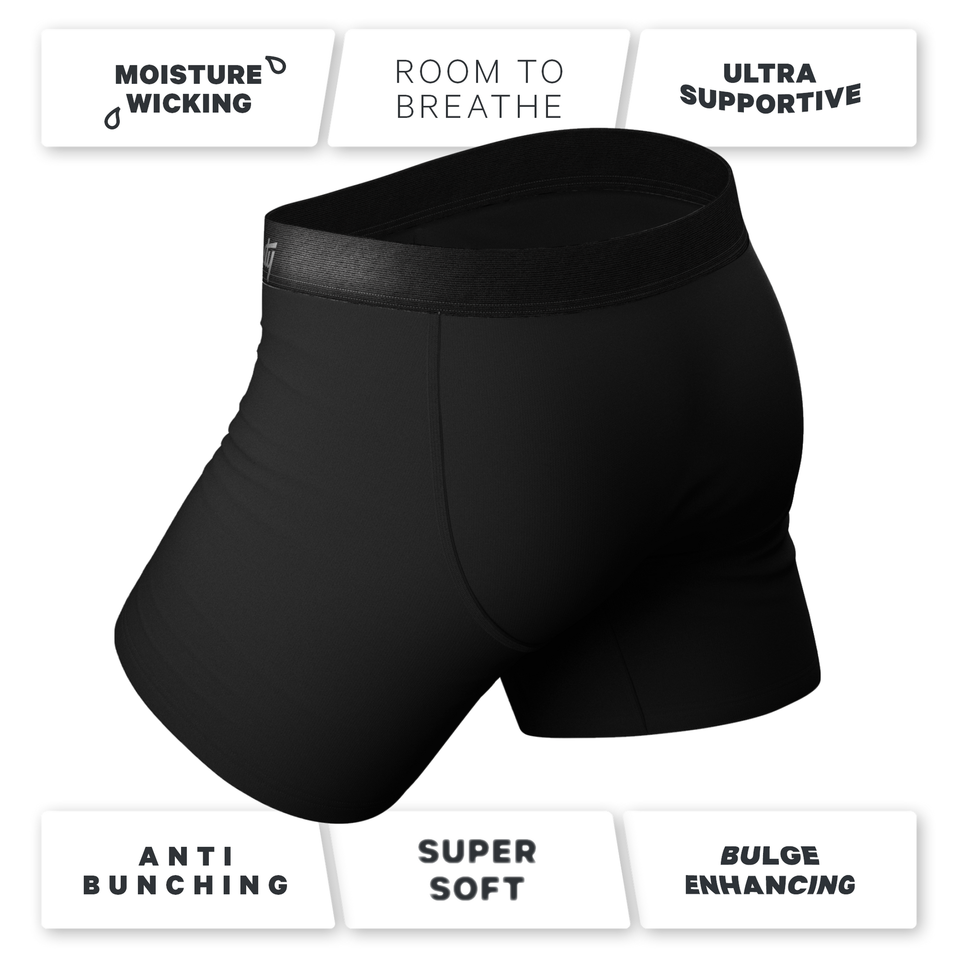  The Zero Shades Of Grey | Black Ball Hammock® Pouch Underwear With Fly 3 Pack