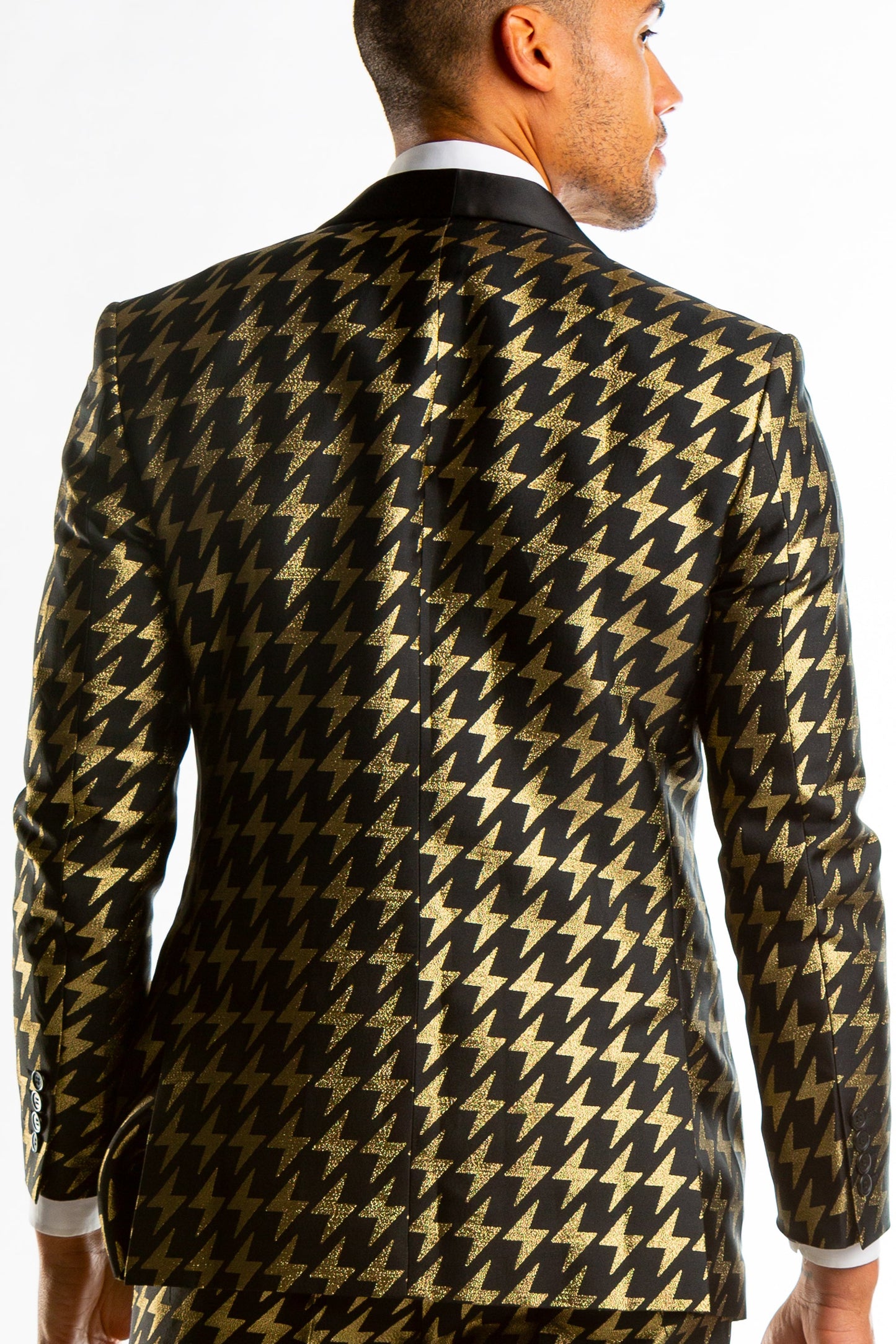  The Caviar And Cocktails | Gold Jacquard Black Label Suit