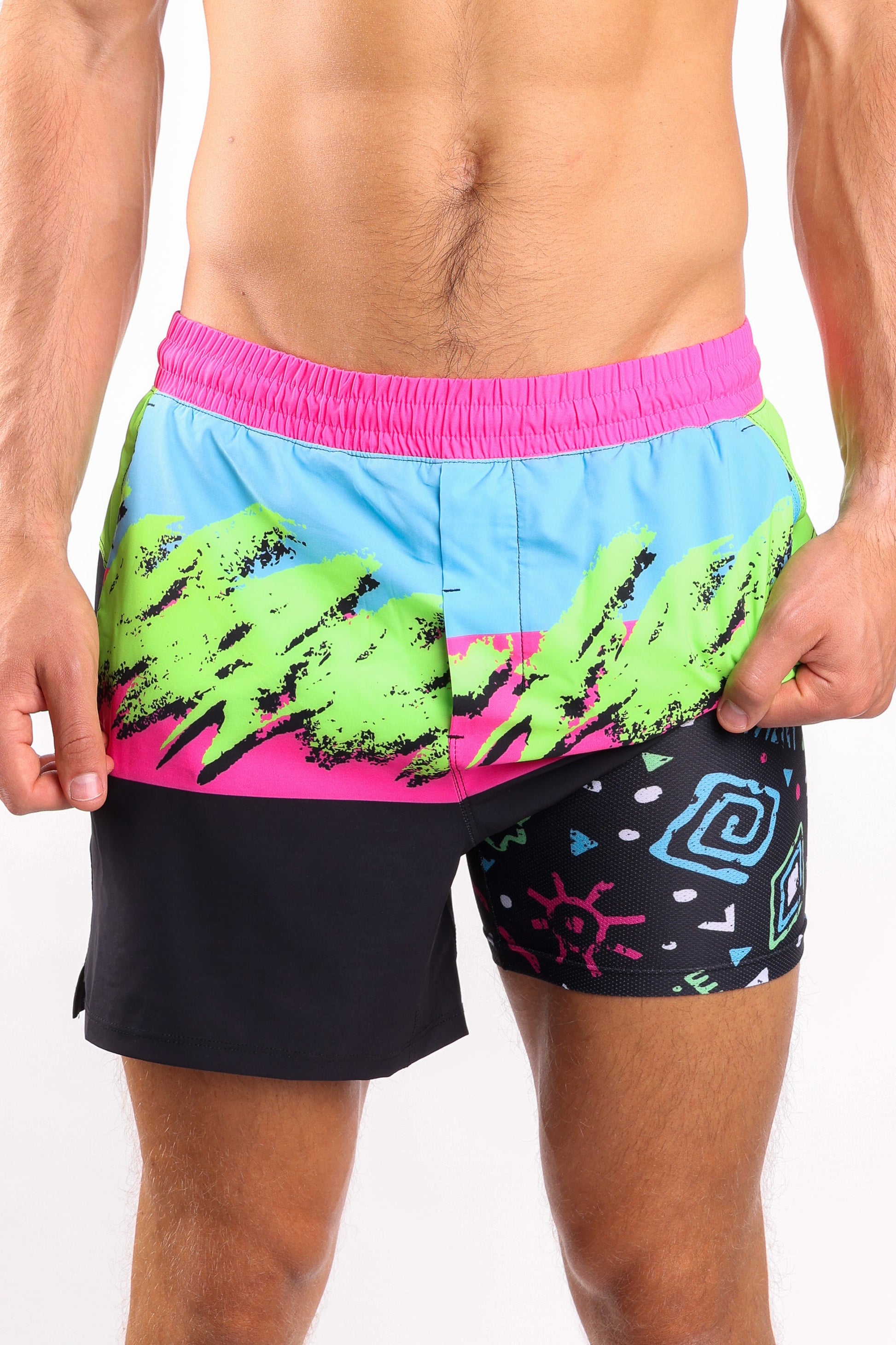  The Cherry Slushy | Neon Retro Ball Hammock® 5 Inch Athletic Shorts