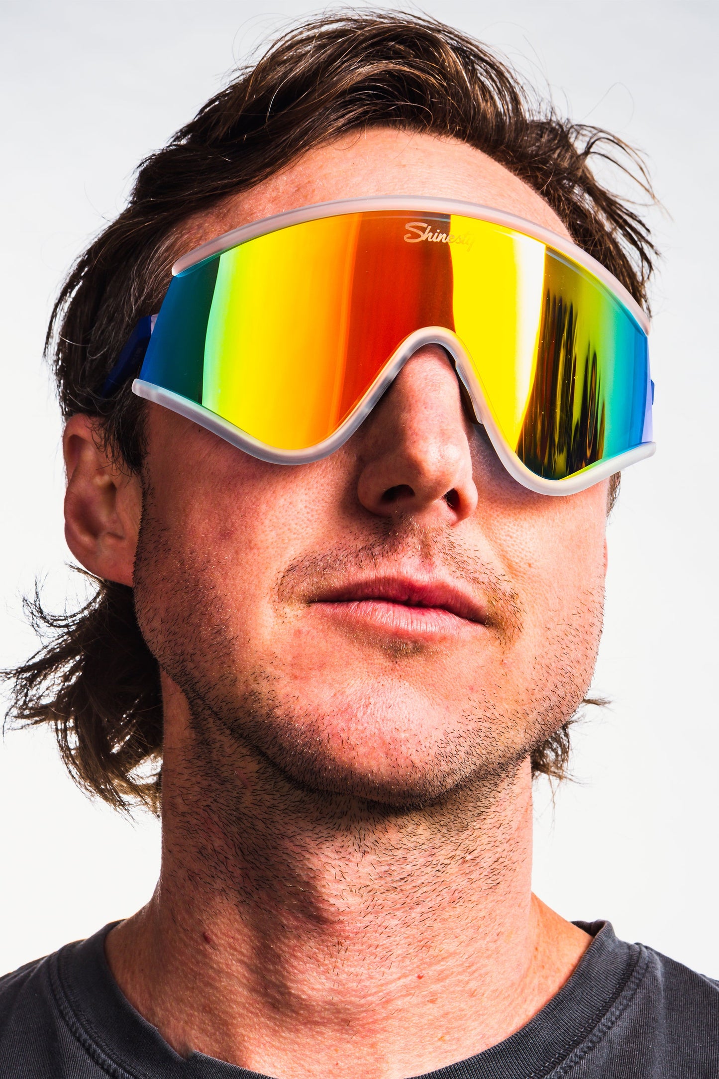  The Crushed Ice | Clear Polarized Mirrored Macho Sunglasses