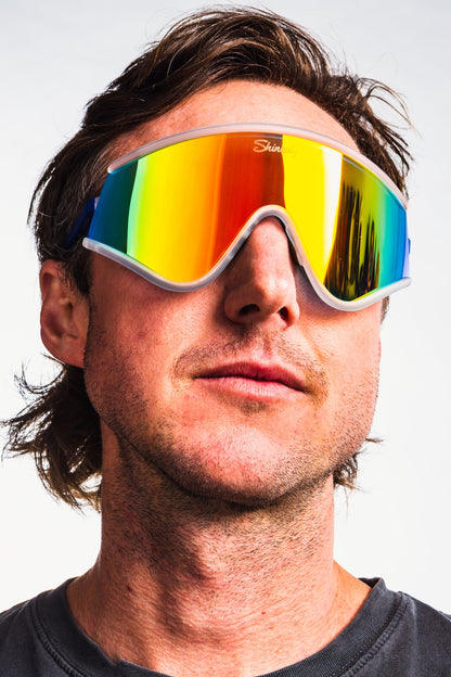  The Crushed Ice | Clear Polarized Mirrored Macho Sunglasses