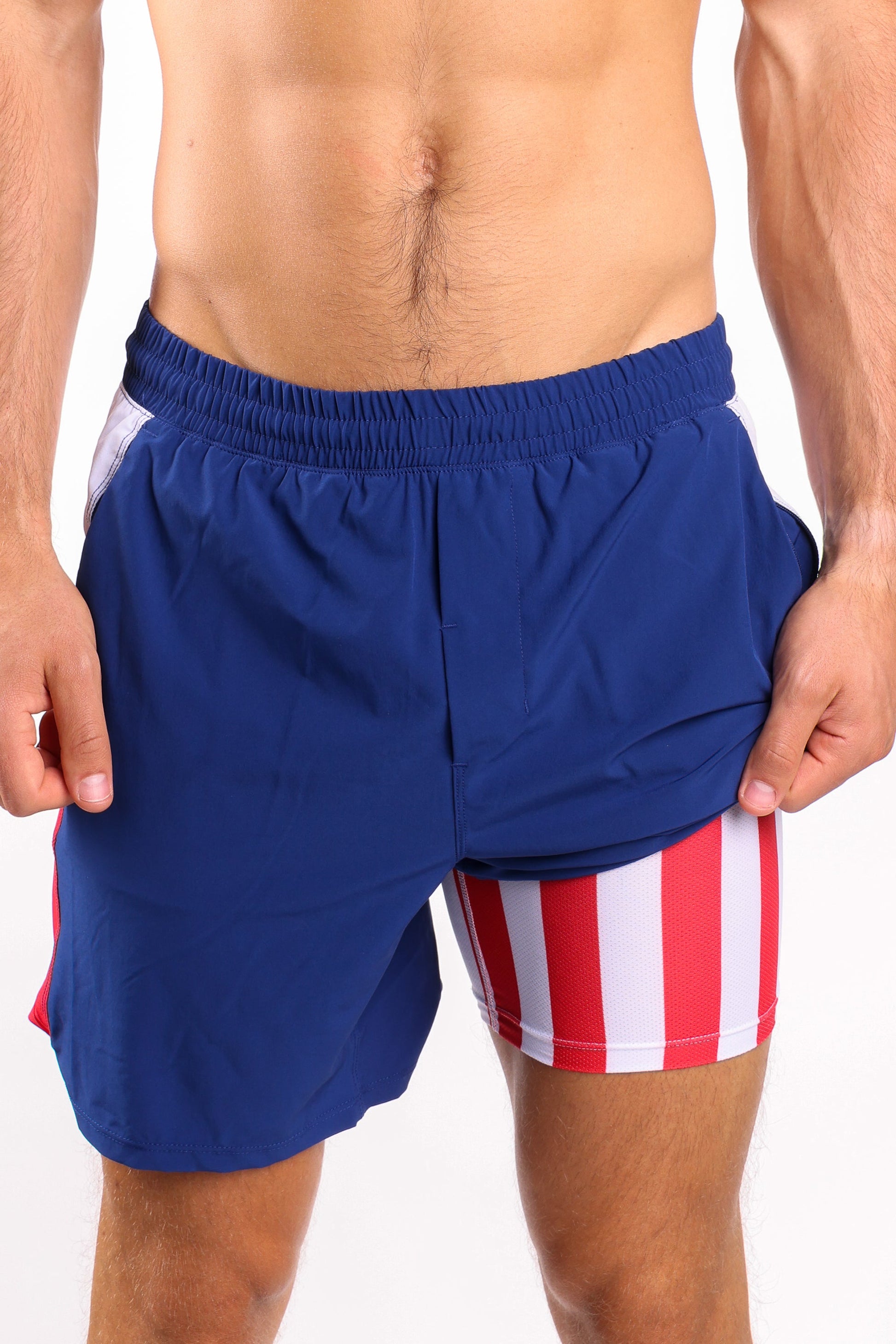  The Double Duty | American Flag Ball Hammock® 7 Inch Athletic Shorts