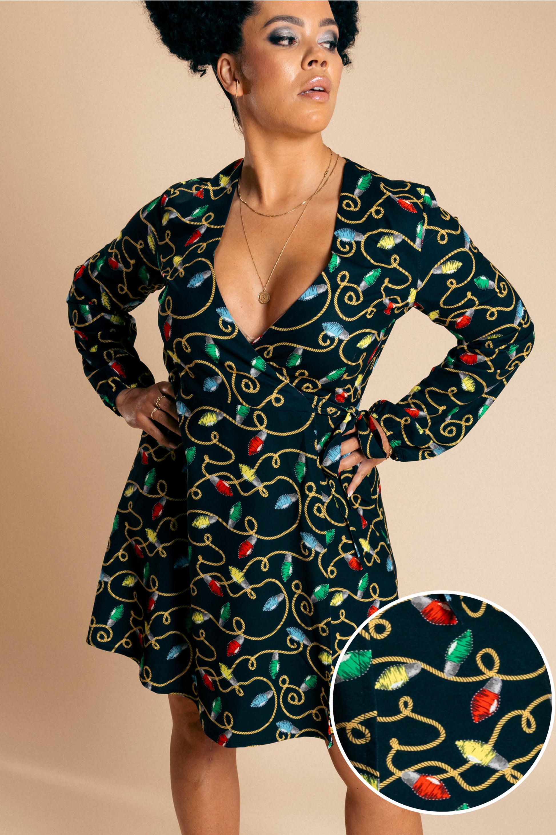  The Duchess Of December | Christmas Lights Wrap Dress