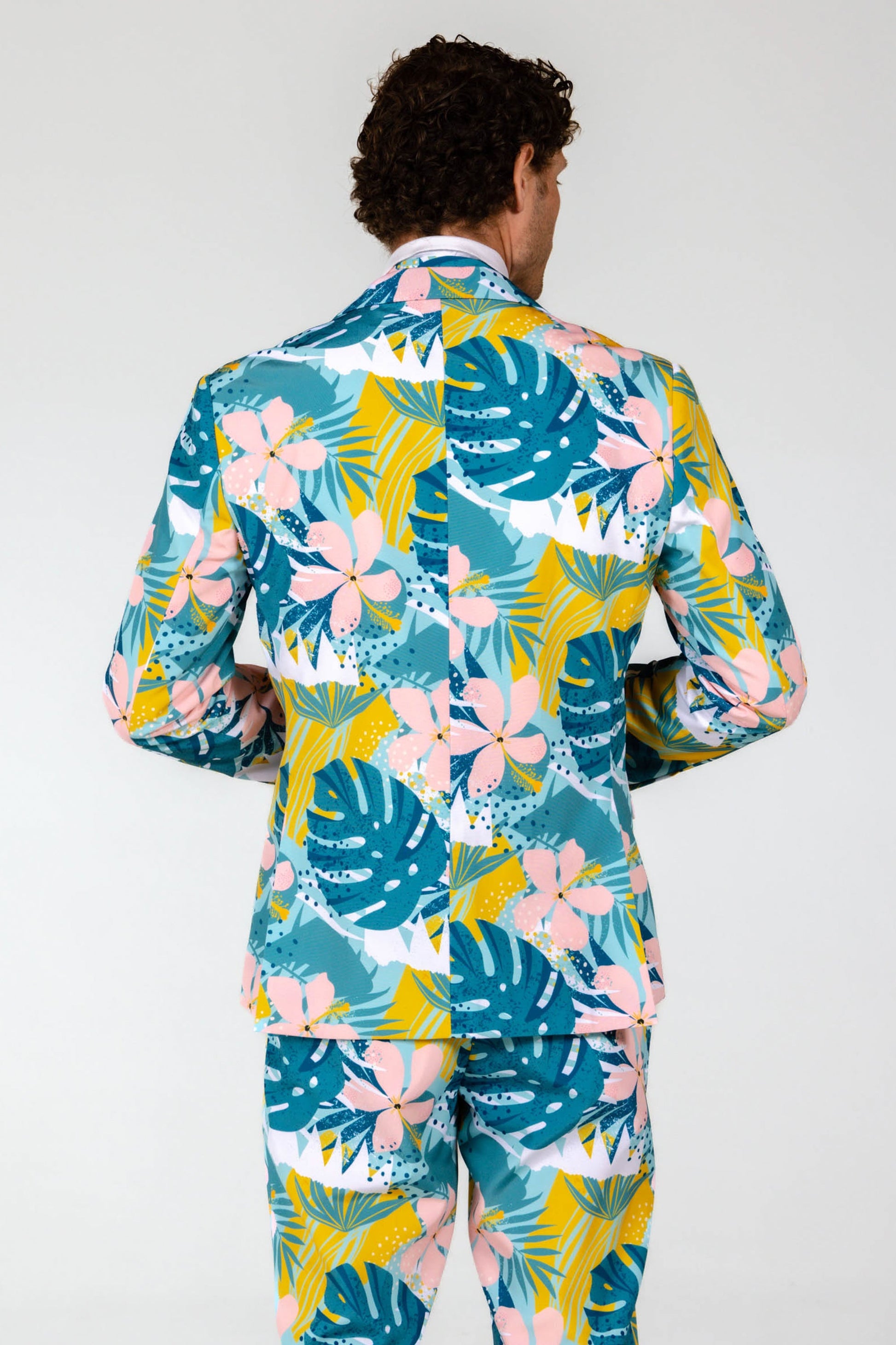  The Floral Fixation | Blue Tropical Suit Blazer