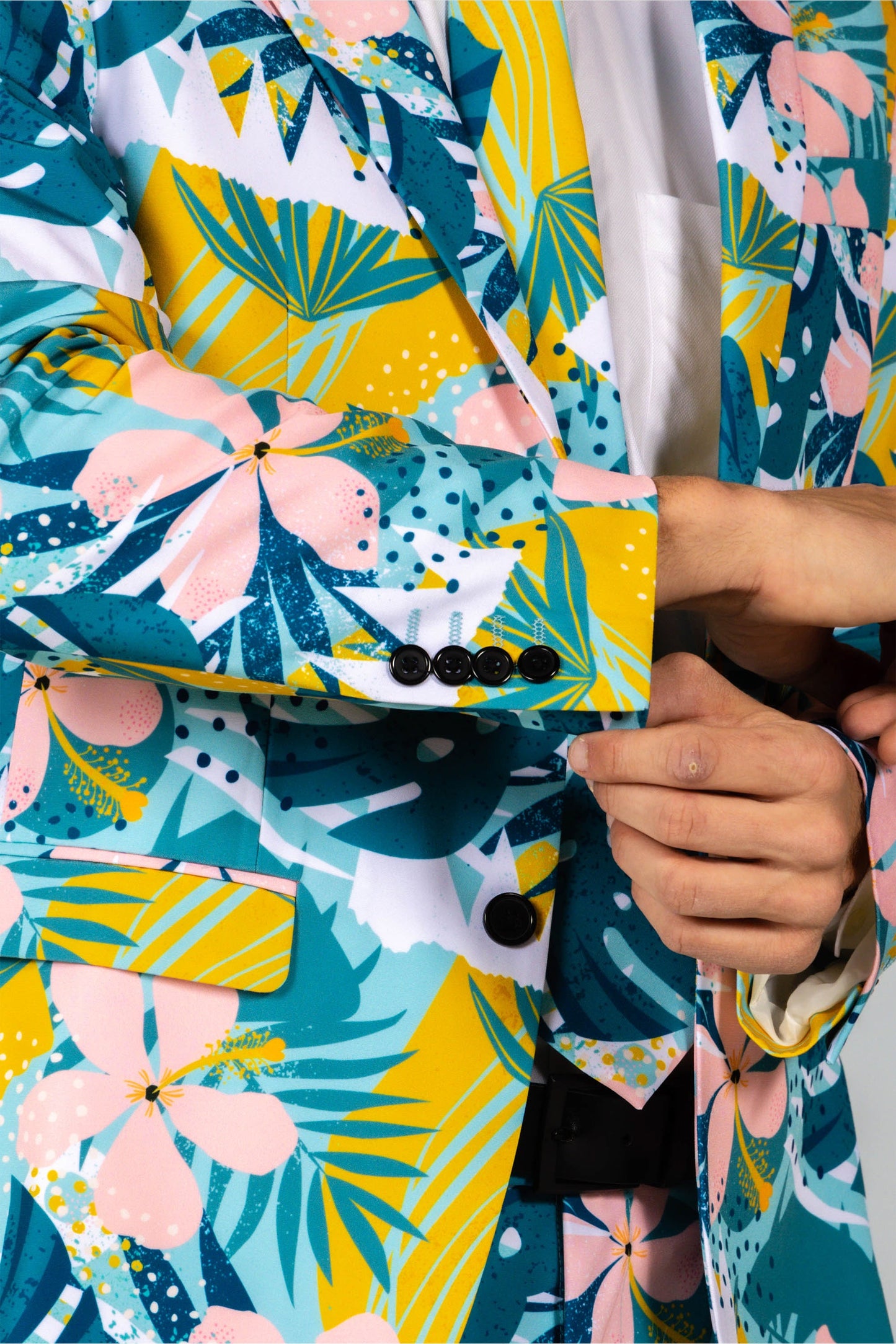  The Floral Fixation | Blue Tropical Suit Blazer