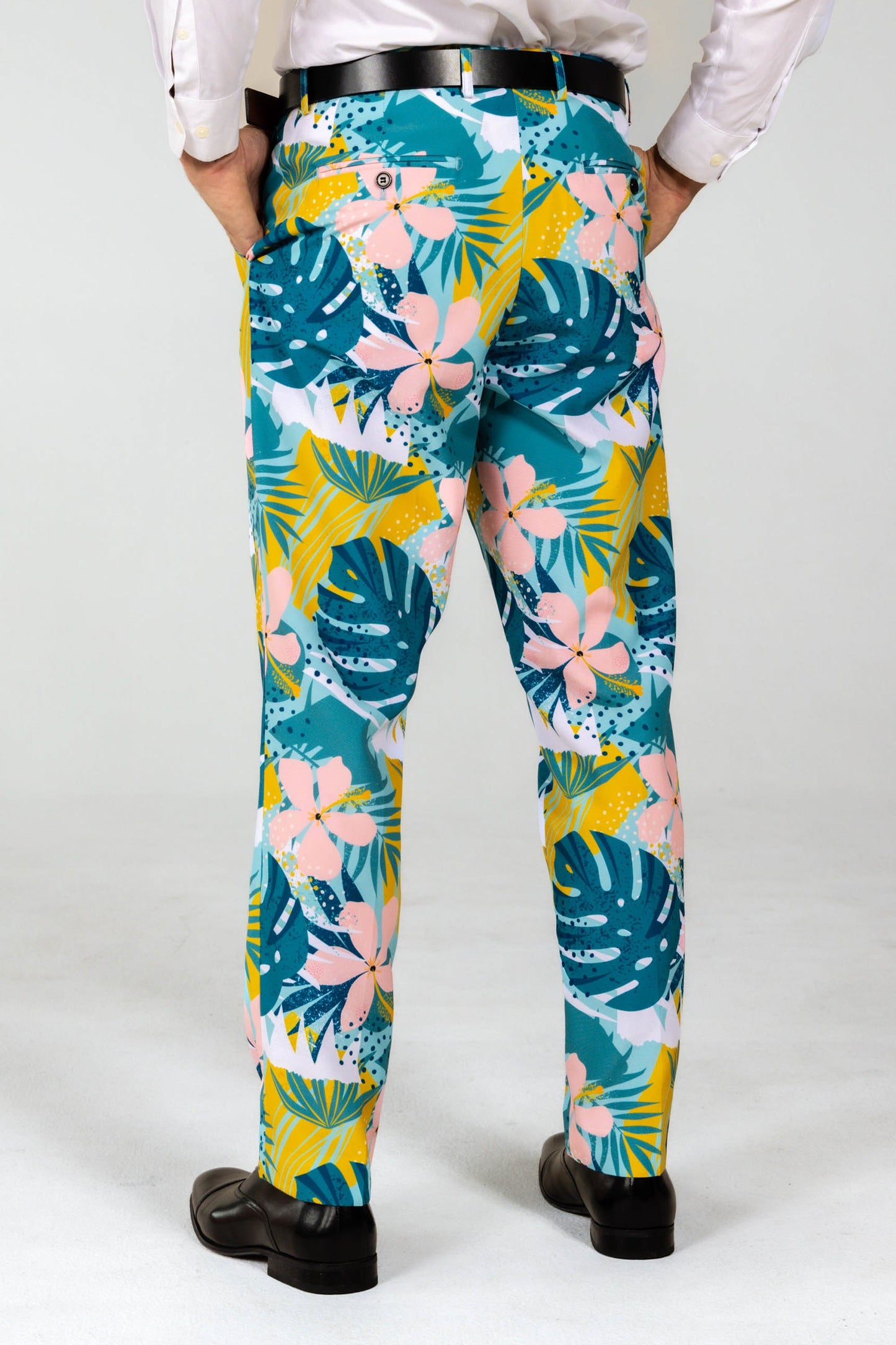  The Floral Fixation | Blue Tropical Suit Pants