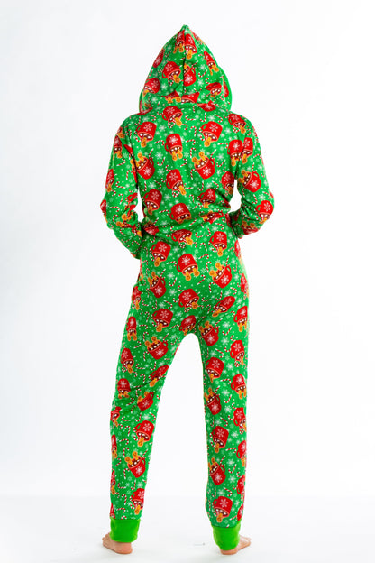  The Hot Cocoa-cuzzi | Ladies Unisex Gingerbread Christmas Onesie