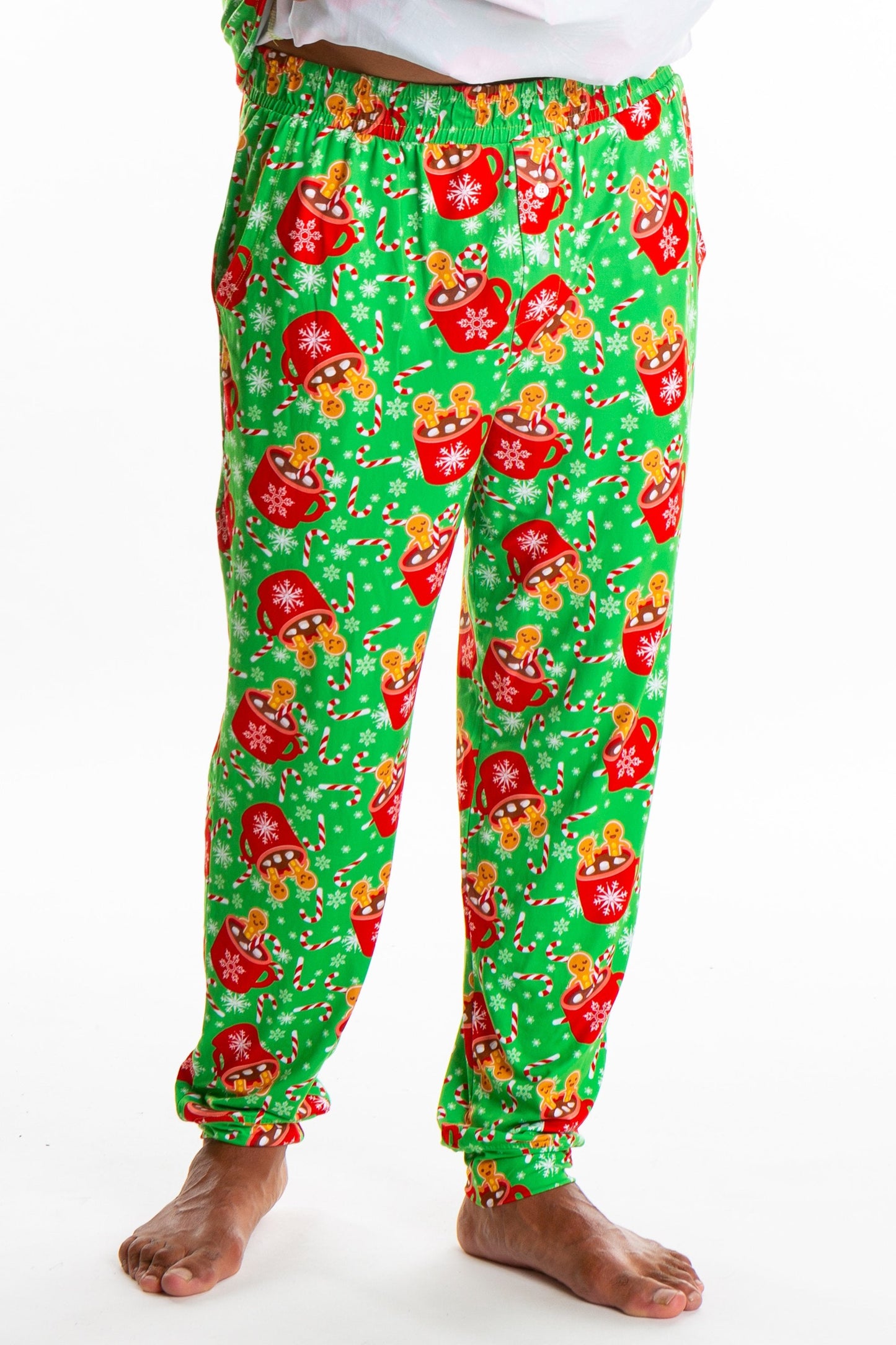  The Hot Cocoa-cuzzi | Mens Gingerbread Pajama Top
