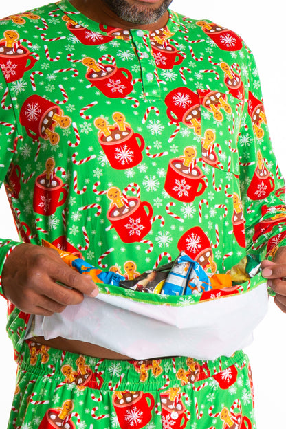  The Hot Cocoa-cuzzi | Mens Gingerbread Pajama Top