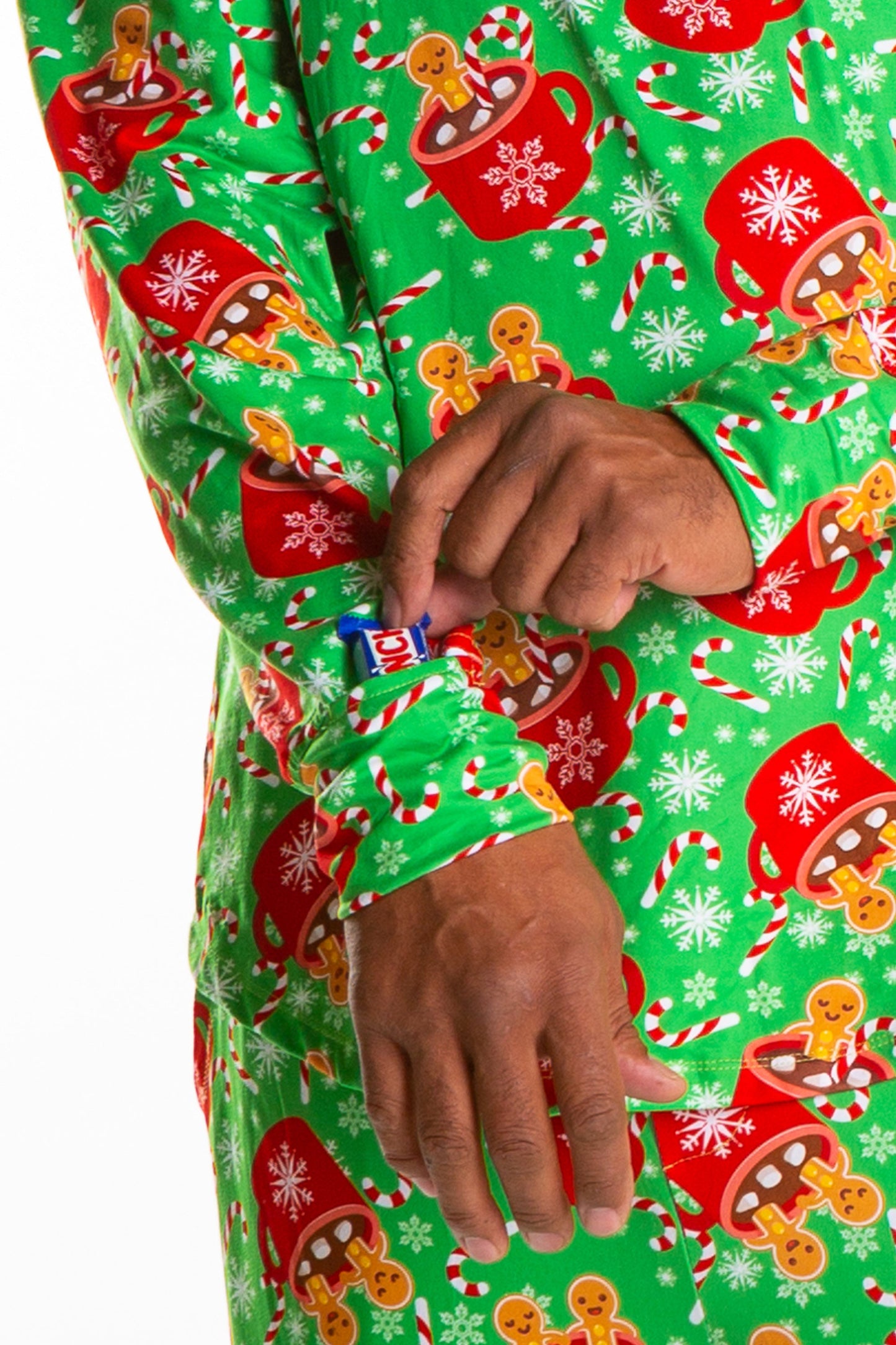  The Hot Cocoa-cuzzi | Mens Gingerbread Pajama Top