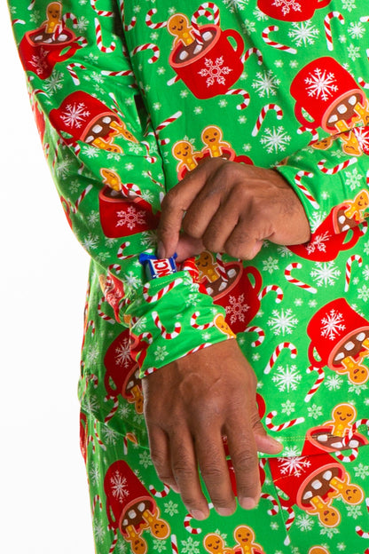  The Hot Cocoa-cuzzi | Mens Gingerbread Pajama Top