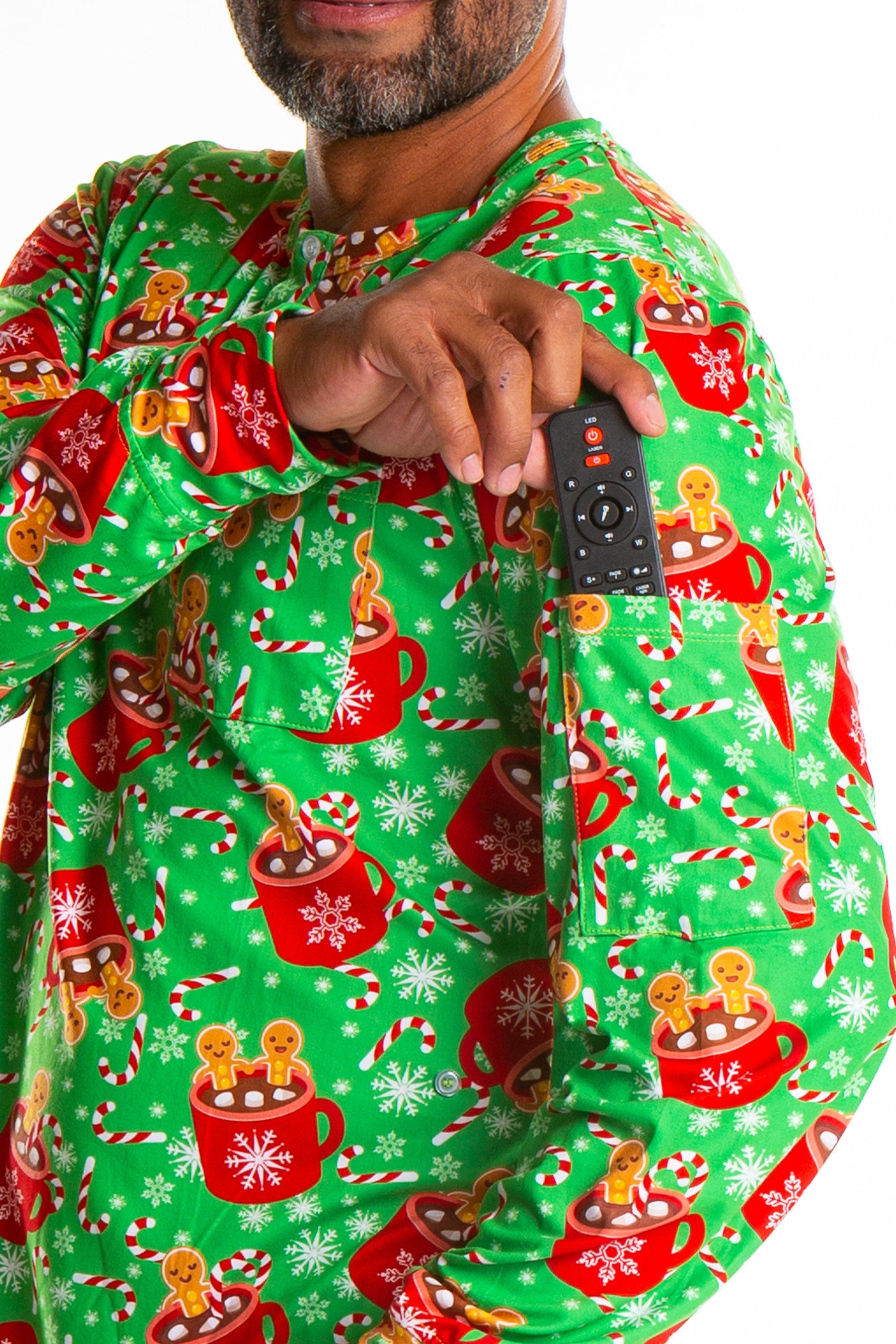  The Hot Cocoa-cuzzi | Mens Gingerbread Pajama Top