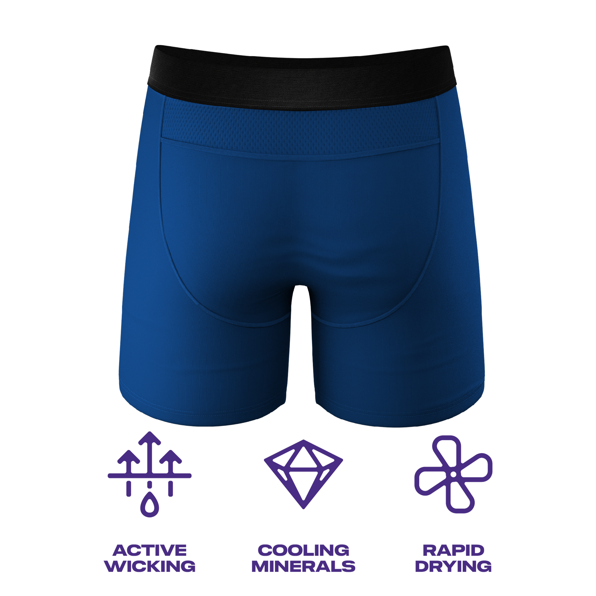  The Hurricane | Blue Cooling Ball Hammock® Underwear With Fly 3 Pack