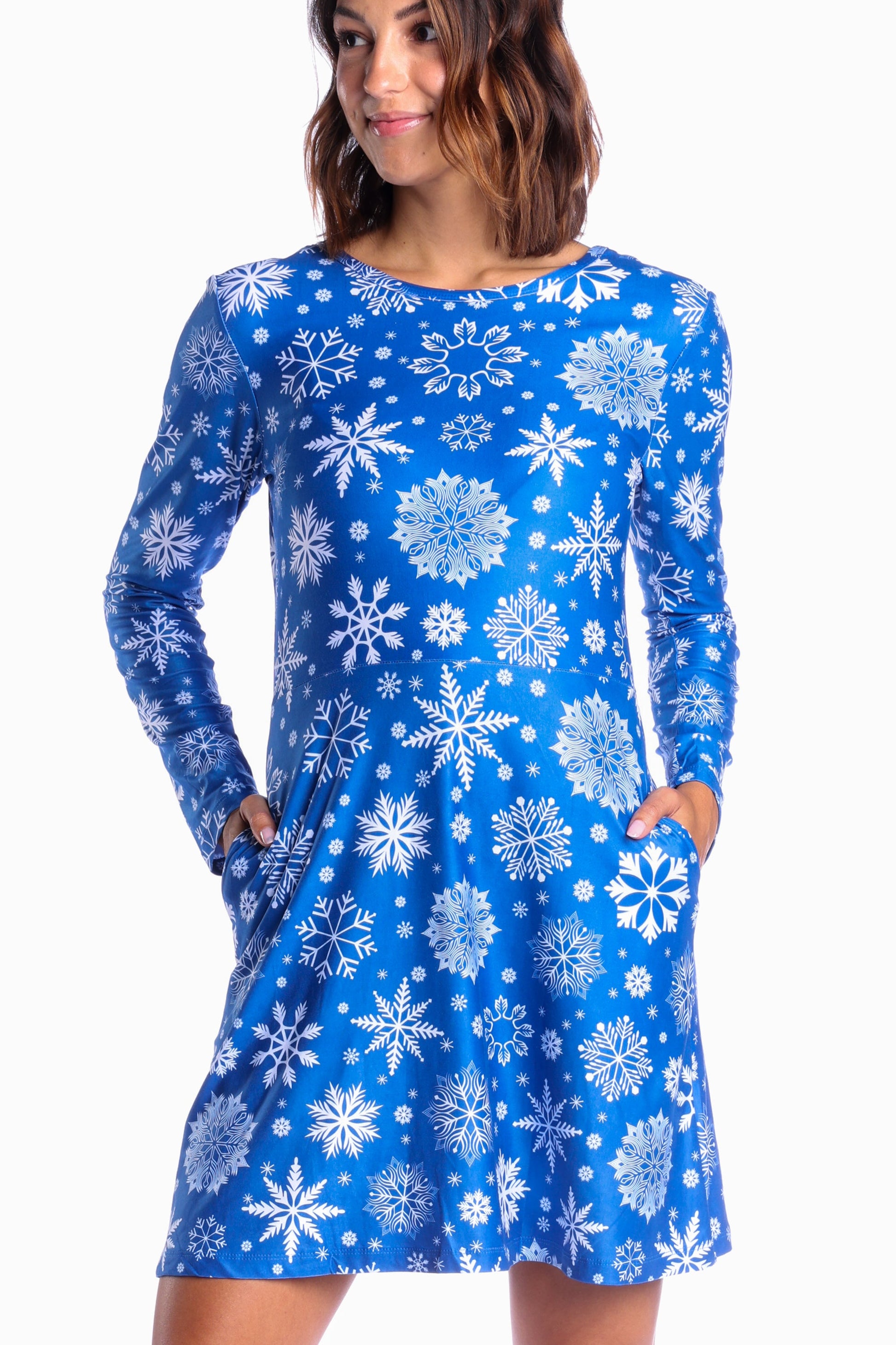  The Ice Never Melts | Blue Snowflake Christmas Skater Dress
