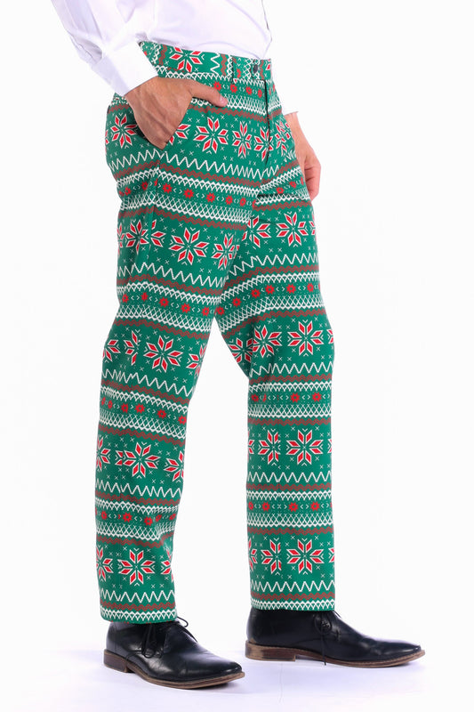  The Kris Kringle | Green Fair Isle Christmas Suit Pants