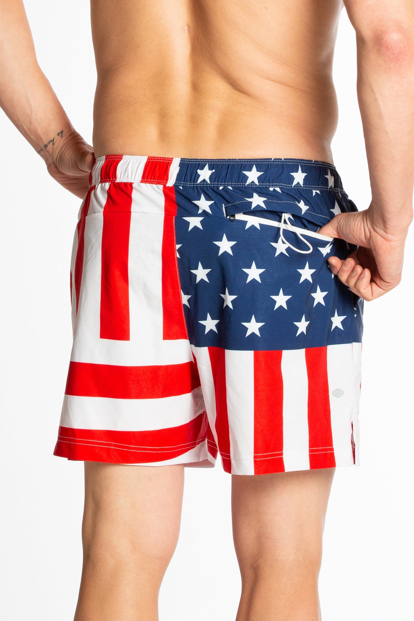  The Reagans | American Flag Patch Ball Hammock® Pouch 5" Swim Trunks