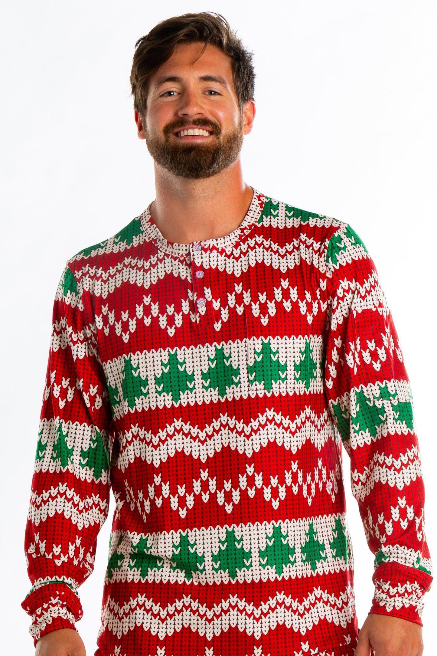  The Red Ryder | Mens Knit Pattern Pajama Top