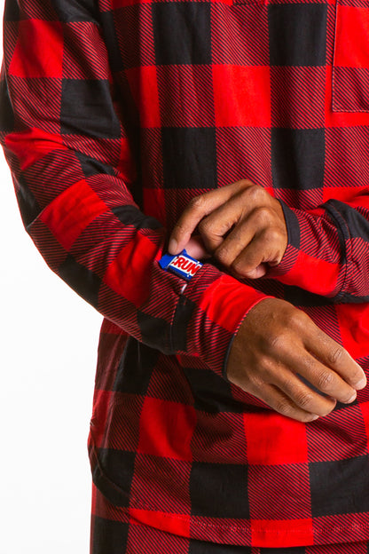  The Red And Black Lumberjack | Mens Buffalo Check Pajama Top