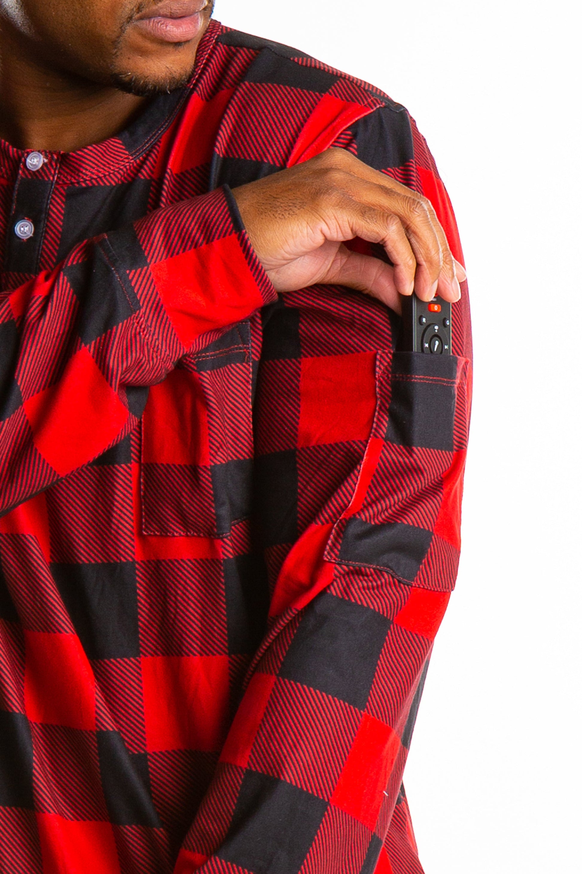  The Red And Black Lumberjack | Mens Buffalo Check Pajama Top