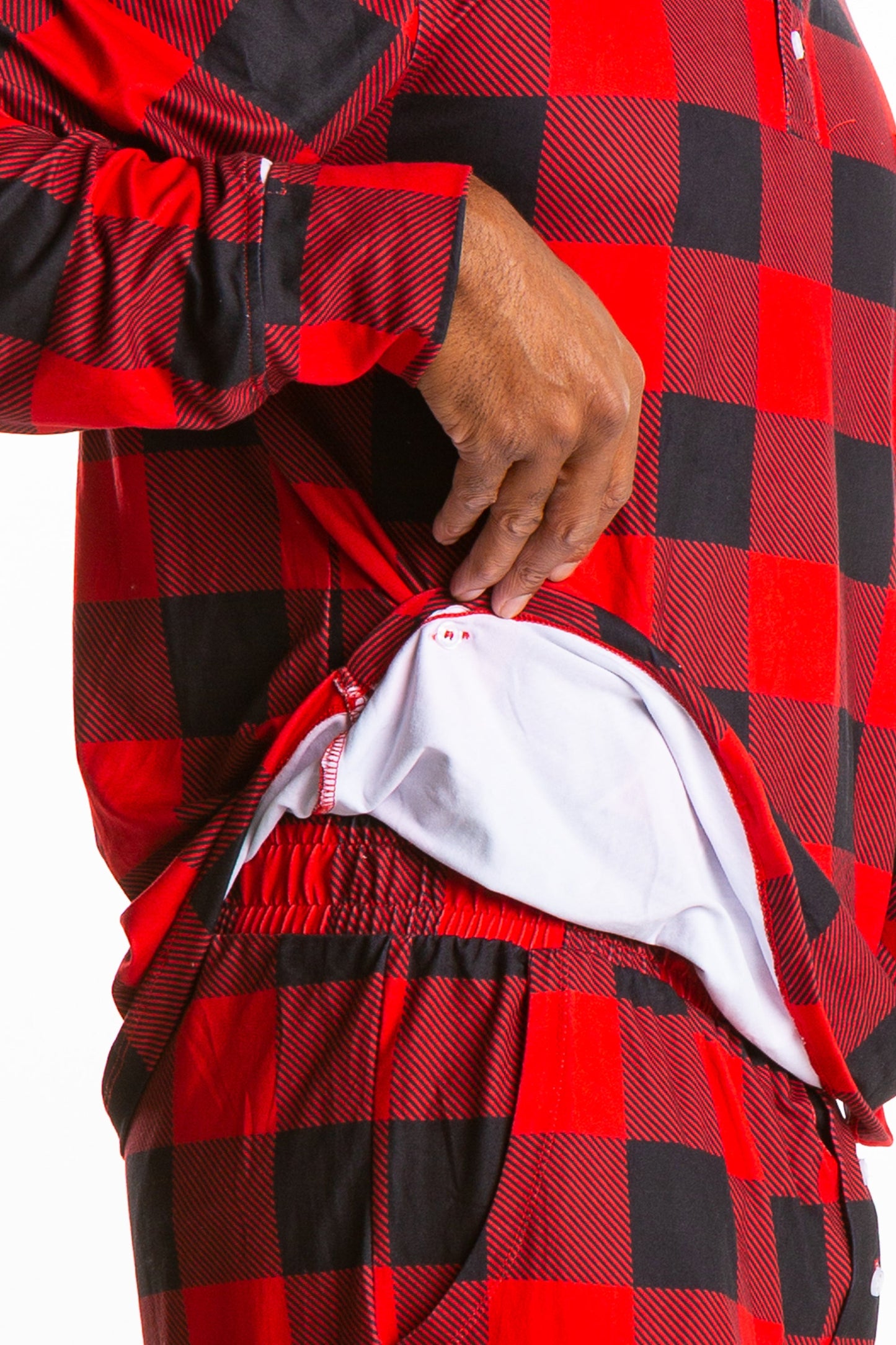  The Red And Black Lumberjack | Mens Buffalo Check Pajama Top