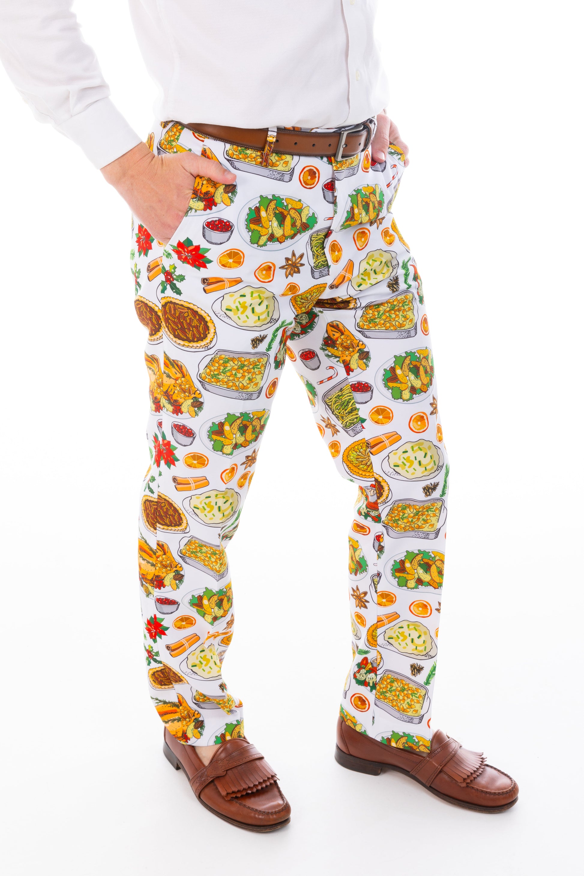  The Spread | White Thanksgiving Suit Pants