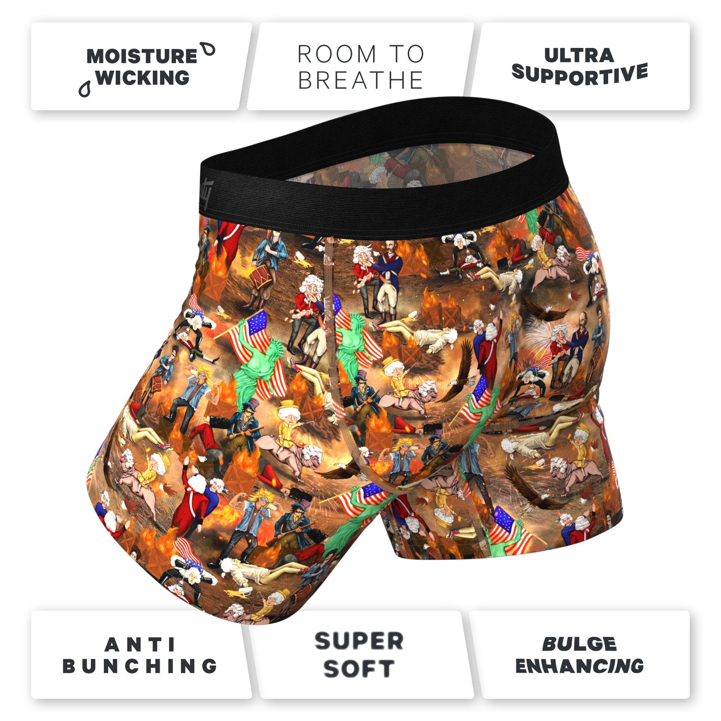  The Uncle Sam | American Themed Ball Hammock® Pouch Underwear With Fly 5 Pack