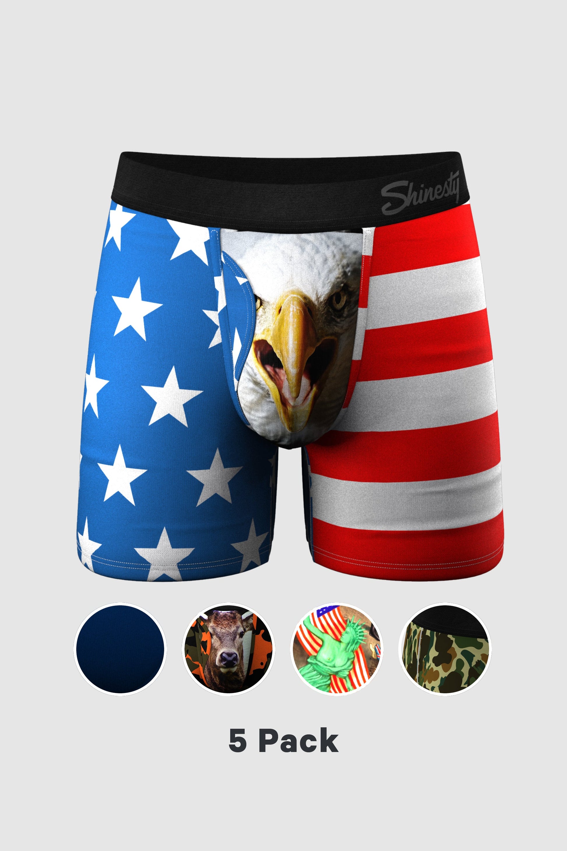  The Uncle Sam | American Themed Ball Hammock® Pouch Underwear With Fly 5 Pack