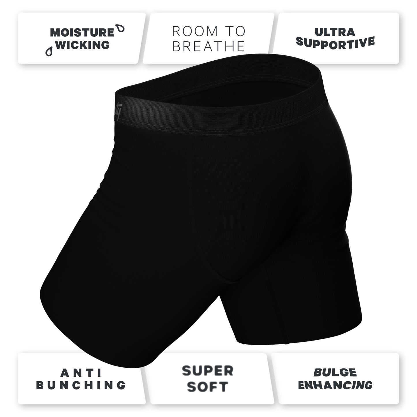  The Threat Level Midnight | Black Long Leg Ball Hammock® Pouch Underwear With Fly