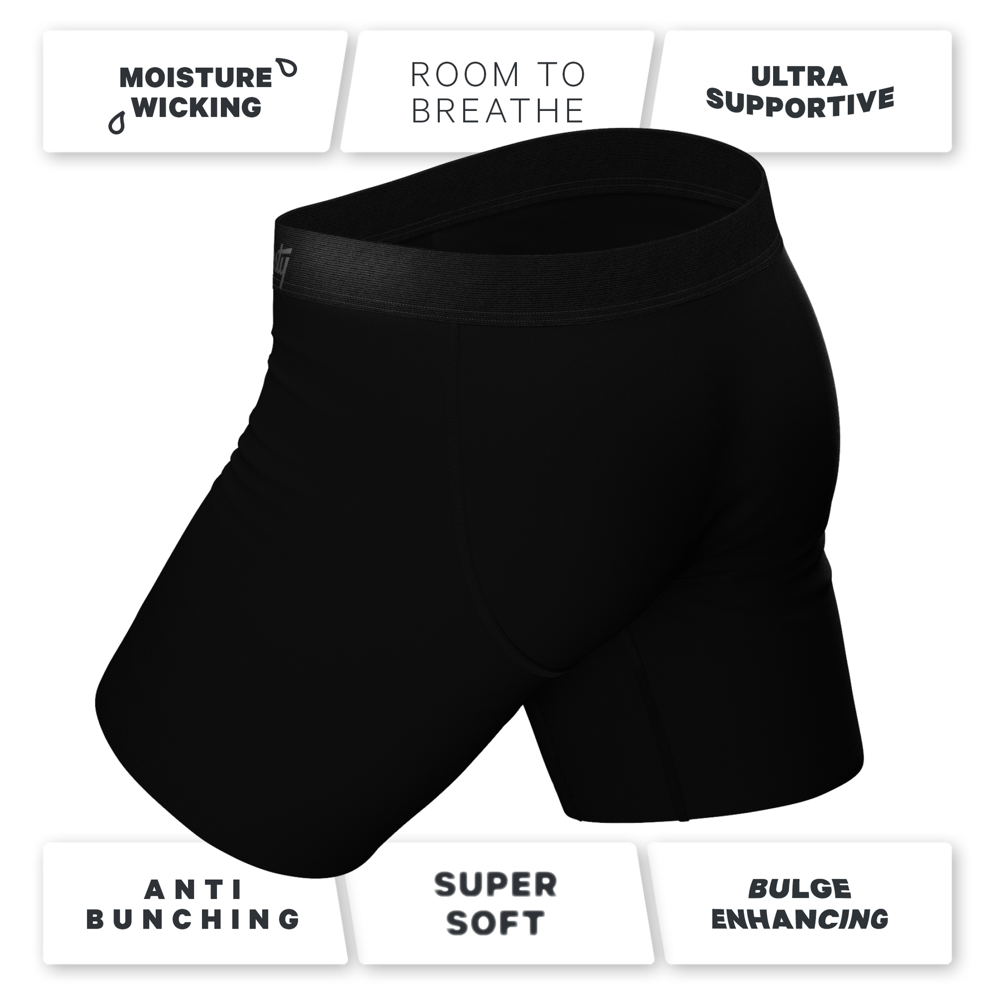  The Threat Level Midnight | Black Long Leg Ball Hammock® Pouch Underwear With Fly