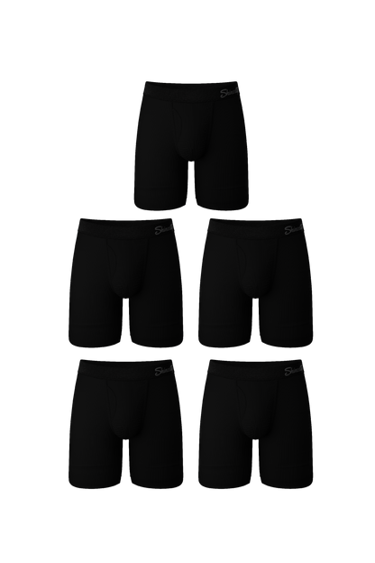  The Threat Level Midnight | Long Leg Black Ball Hammock® Pouch Underwear With Fly 5 Pack
