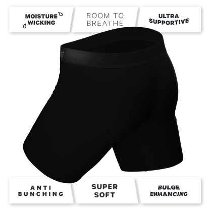  The Threat Level Midnight | Long Leg Black Ball Hammock® Pouch Underwear With Fly 7 Pack