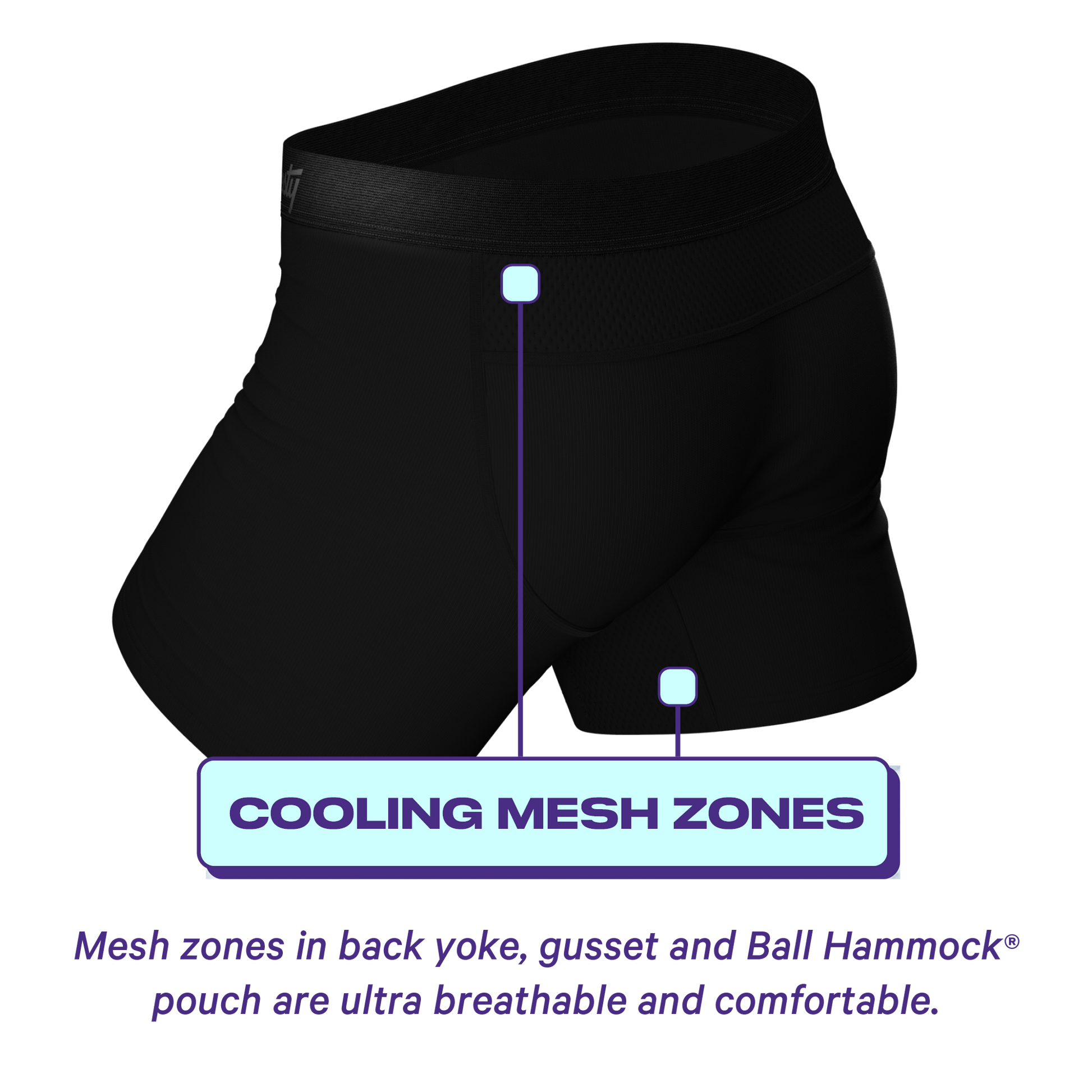  The Threat Level Midnight | Black Cooling Ball Hammock® Underwear With Fly 5 Pack