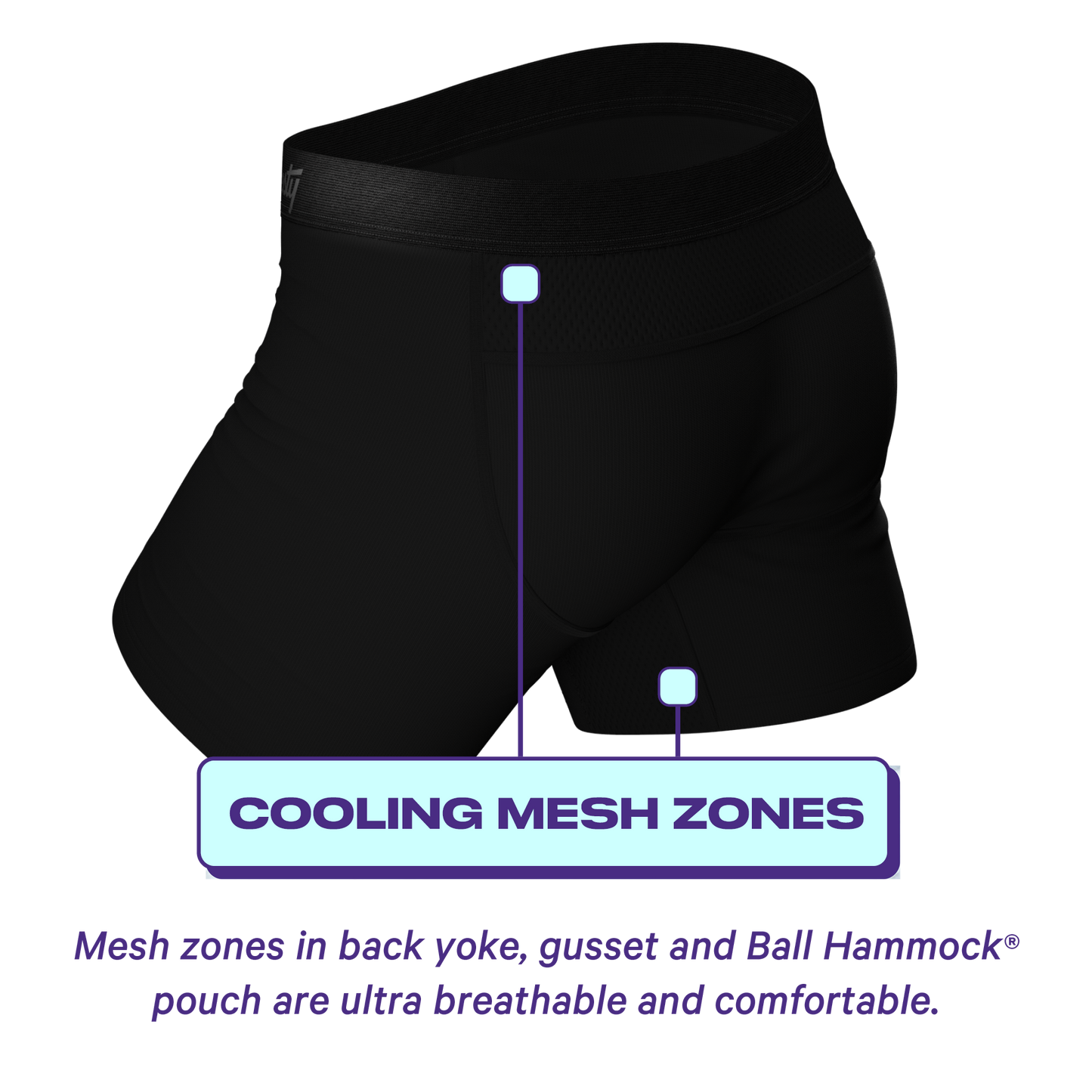  The Threat Level Midnight | Black Cooling Ball Hammock® Underwear With Fly 3 Pack
