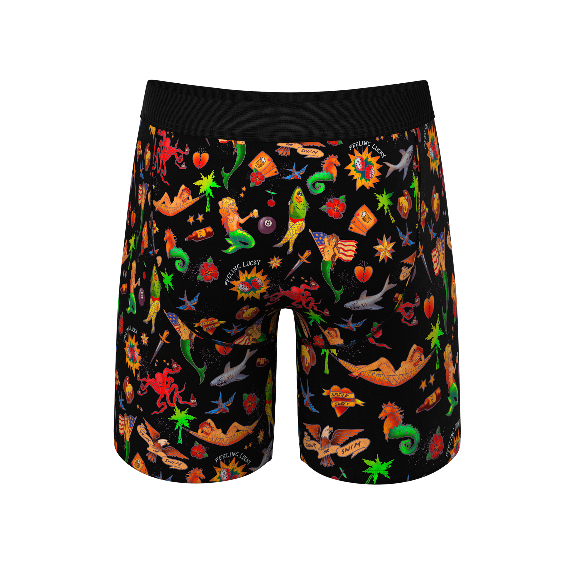  The Tight Ship | Sailor Tattoos Long Leg Ball Hammock® Pouch Underwear With Fly