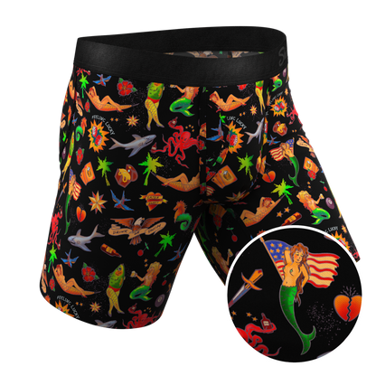  The Tight Ship | Sailor Tattoos Long Leg Ball Hammock® Pouch Underwear With Fly