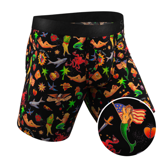 The Tight Ship | Sailor Tattoos Long Leg Ball Hammock® Pouch Underwear With Fly