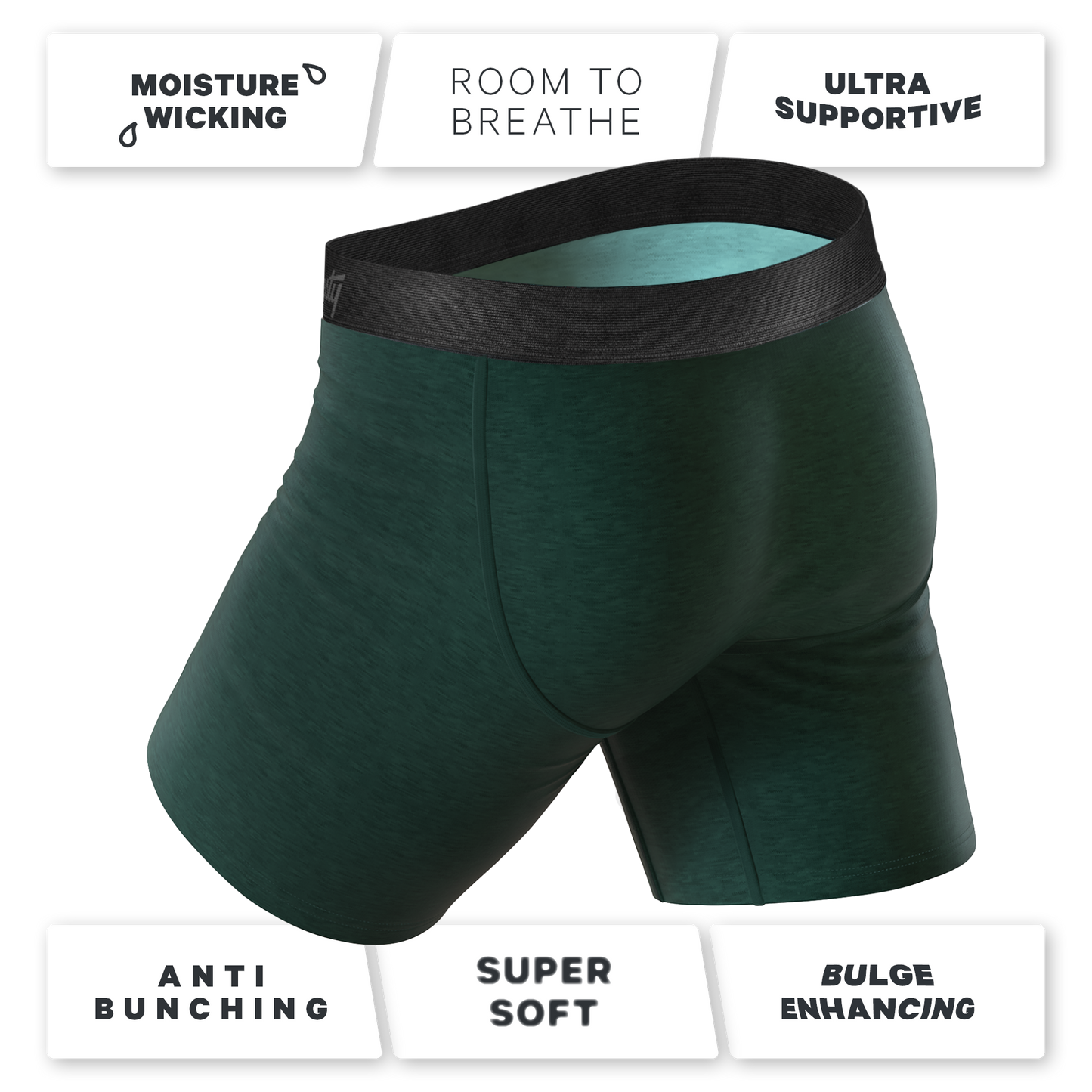  The Tree Falls | Forest Green Long Leg Ball Hammock® Pouch Underwear With Fly