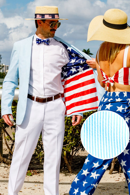  The Baby Azul | Blue USA Seersucker Suit