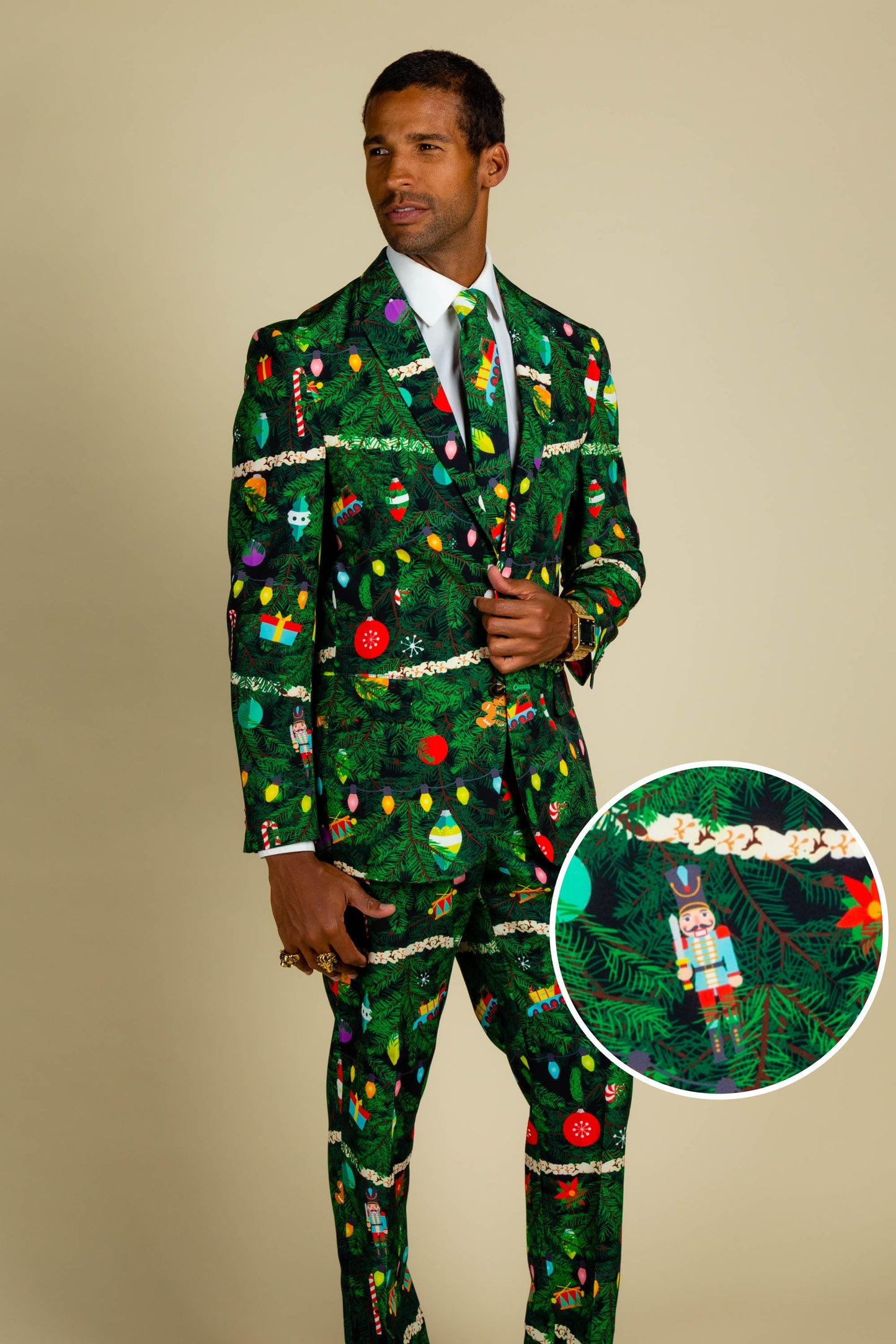 The Christmas Tree Camo | Mens Christmas Tree Print Suit