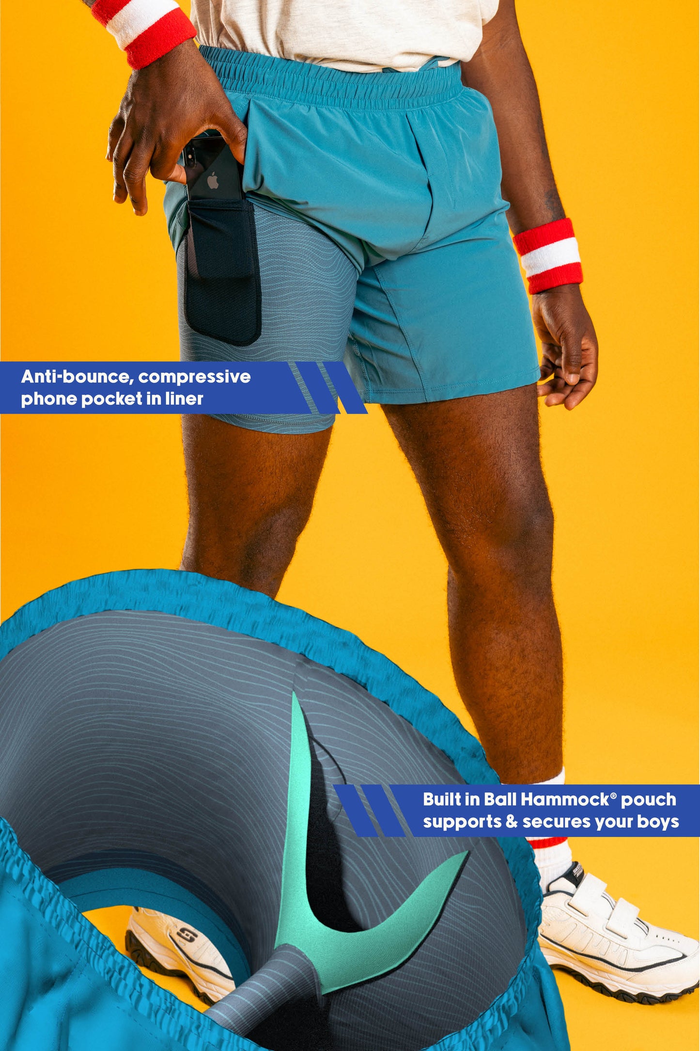  The Pick-up Game | Tonal Blue Ball Hammock® 9 Inch Athletic Shorts