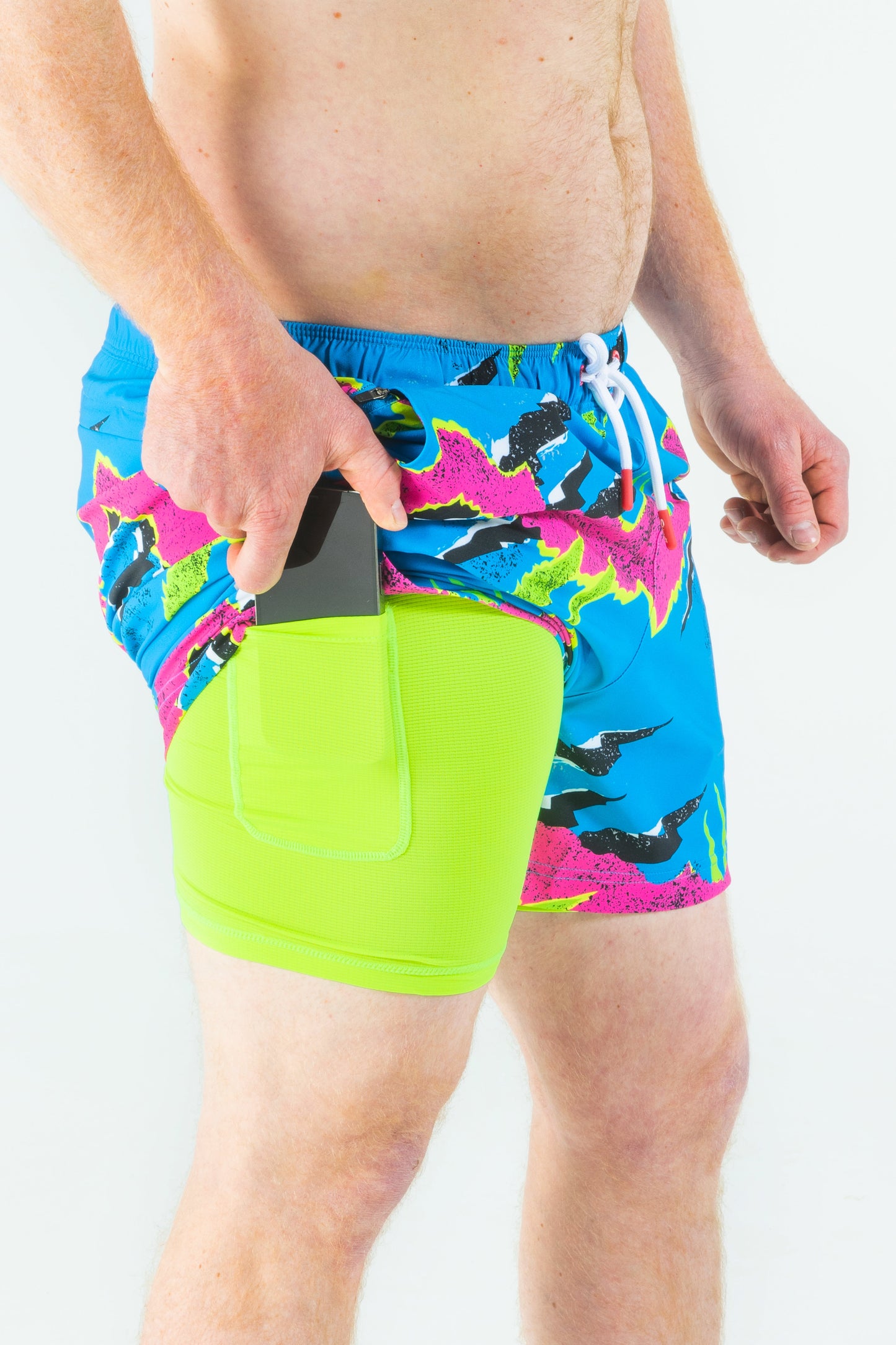 The Melted Popsicle | Retro Neon Ball Hammock® Pouch 5" Swim Trunks